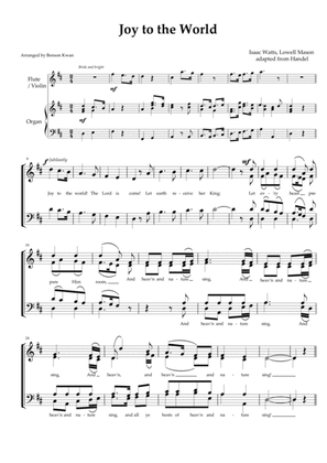 "Joy to the World" - SATB choir, with organ, and optional flute/violin