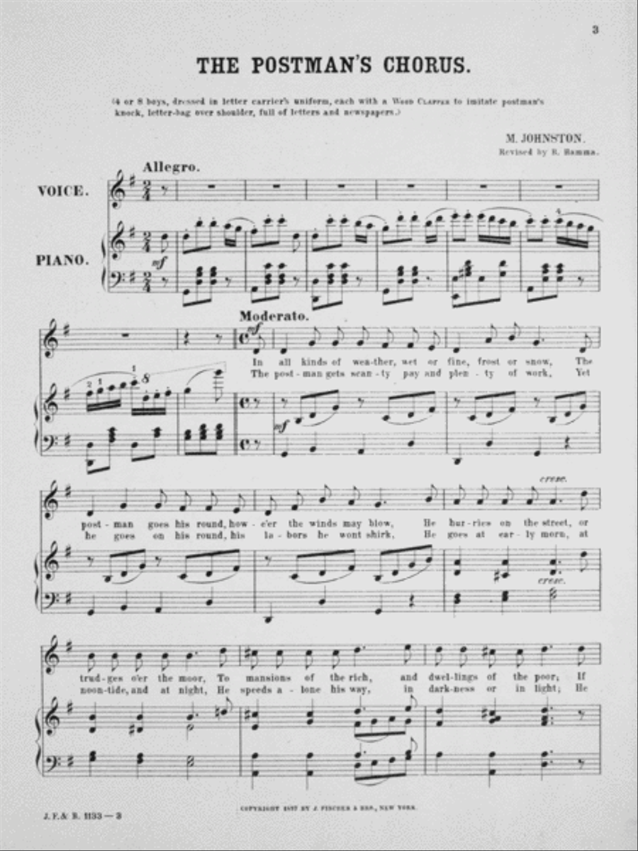 Drills, Action and Juvenile Songs for School Entertainments. The Postman's Chorus Choir scores gallery preview page 2