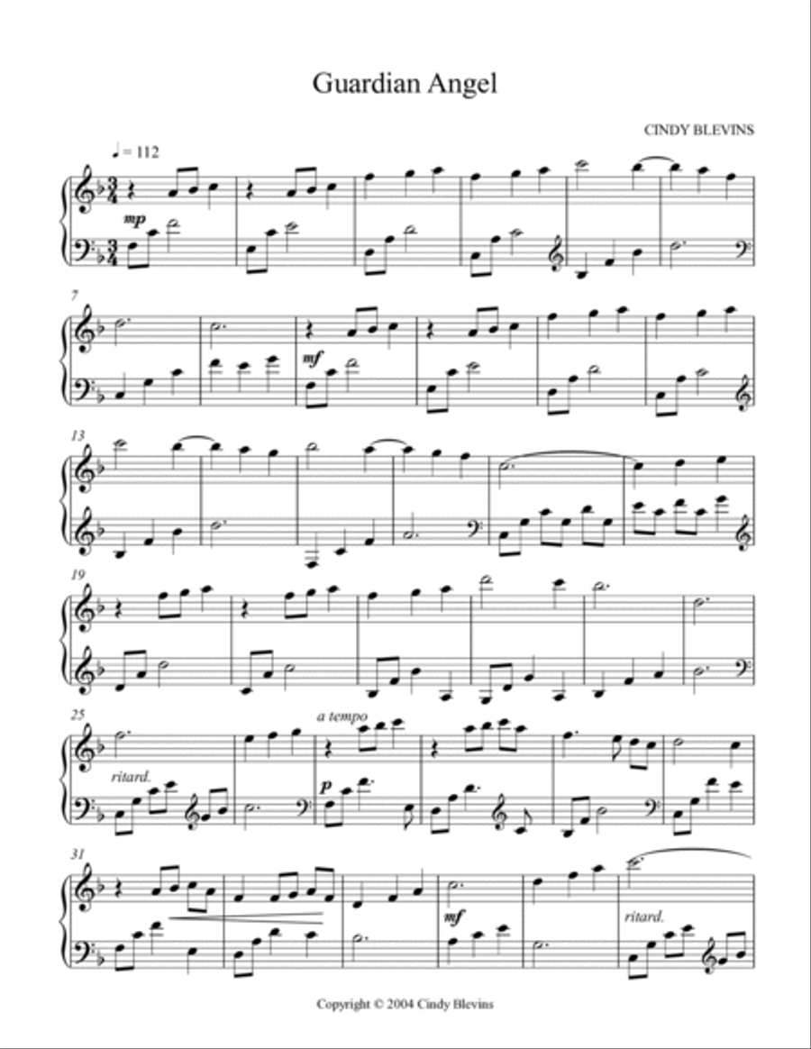 Guardian Angel, original solo for Lap Harp Lap Harp scores gallery preview page 2