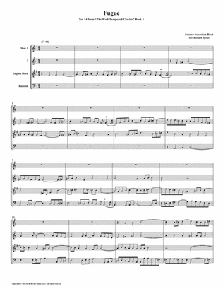Fugue 14 from Well-Tempered Clavier, Book 1 (Double Reed Quartet)