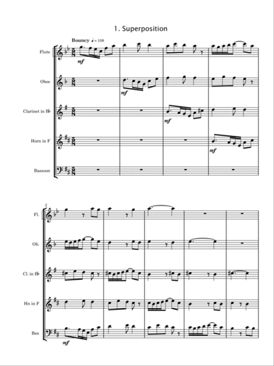 Quantum Caprices Woodwind Quintet scores gallery preview page 3