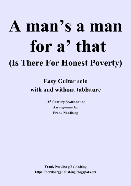 A Man's a Man for A' That (easy guitar - with and without tablature) image number null