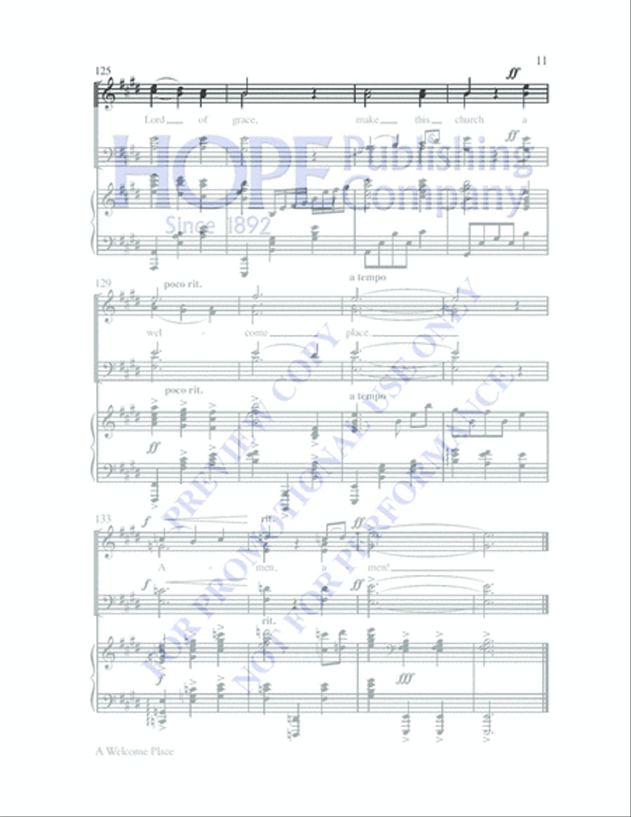 A Welcome Place 4-Part scores gallery preview page 11