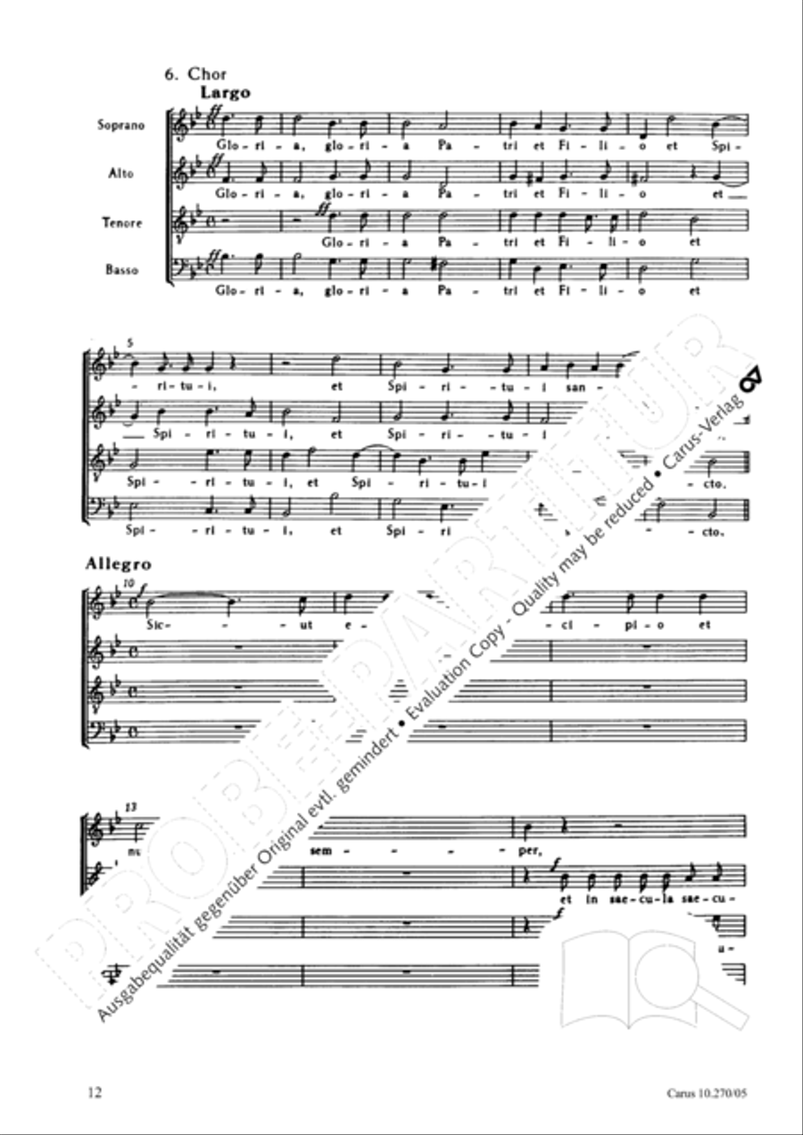 Magnificat in B flat major 4-Part scores gallery preview page 13