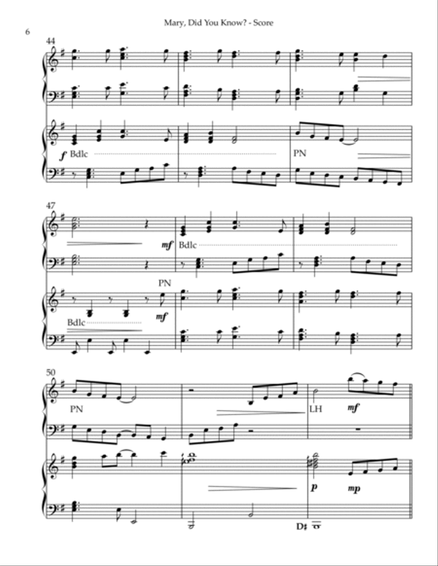 Mary, Did You Know? Pedal Harp scores gallery preview page 6