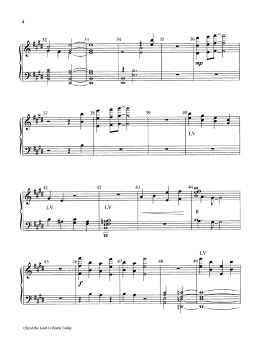 Christ the Lord Is Risen Today 4-Part scores gallery preview page 4