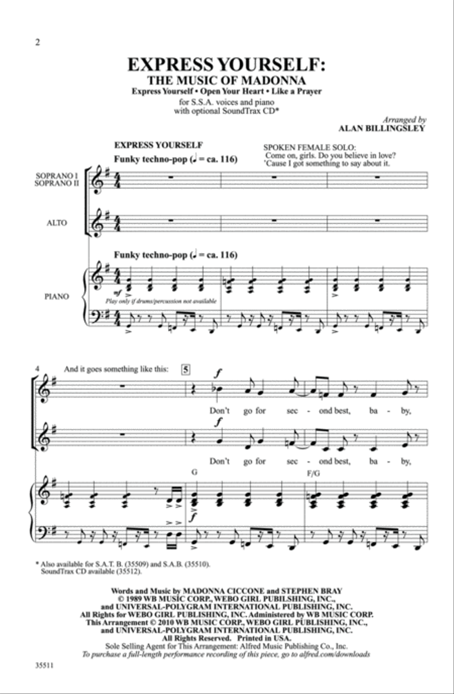 Express Yourself: The Music of Madonna Women's Choir scores gallery preview page 2
