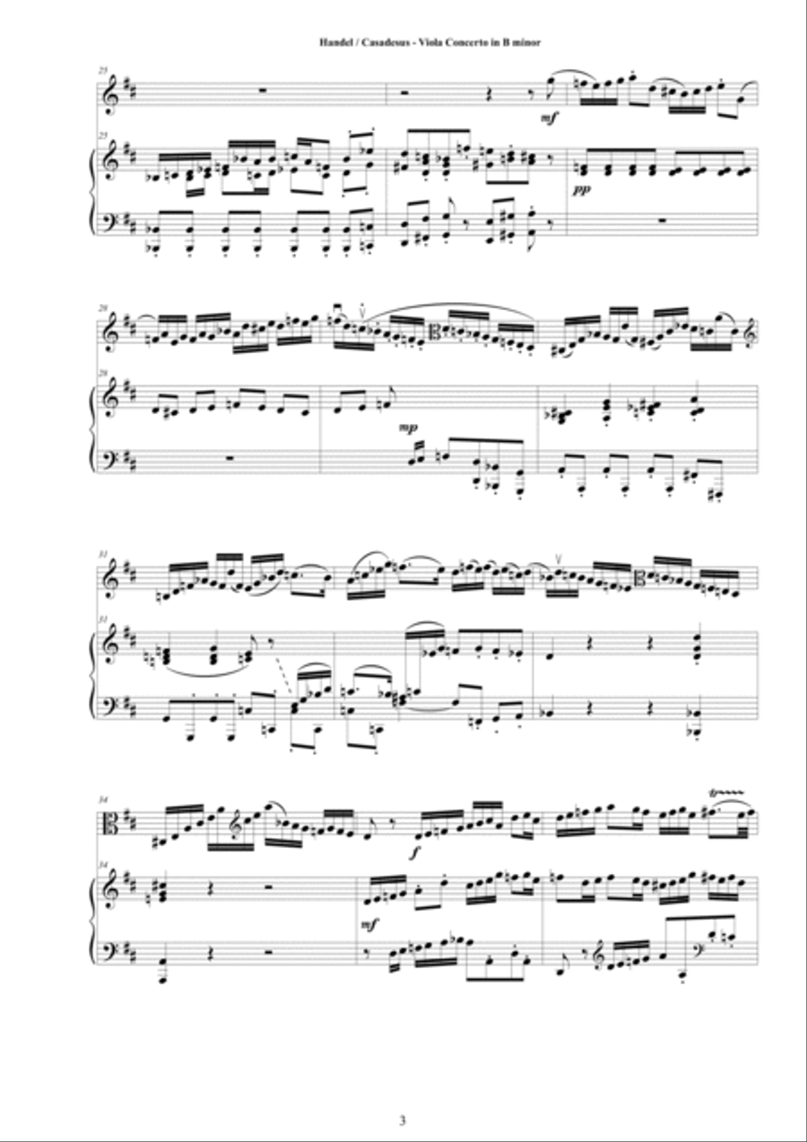 Handel-Casadesus - Viola Concerto in B minor for Viola and Piano Piano scores gallery preview page 3