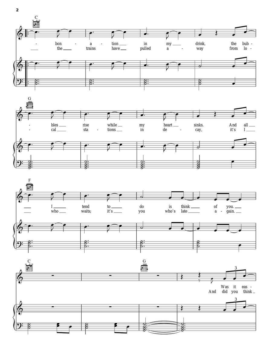 Morning Song Piano, Vocal, Guitar scores gallery preview page 2