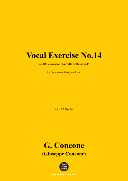 G. Concone-Vocal Exercise No.14,for Contralto(or Bass) and Piano image number null
