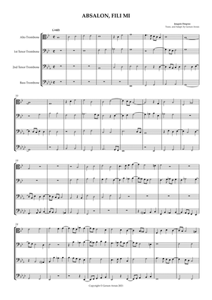 ABSALON, FILI MI - Josquin Desprez - for trombone quartet - Score and Parts