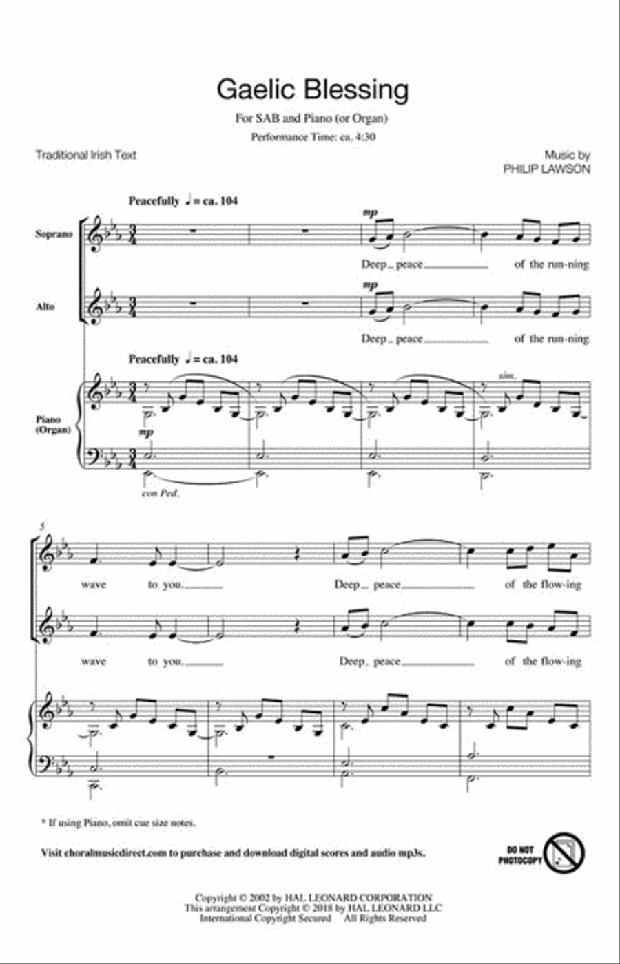 Gaelic Blessing Gaelic Blessing 3-Part scores gallery preview page 2