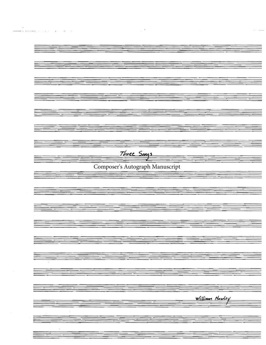 Three Songs (1984) (Composer's Autograph Manuscript) Voice scores gallery preview page 1