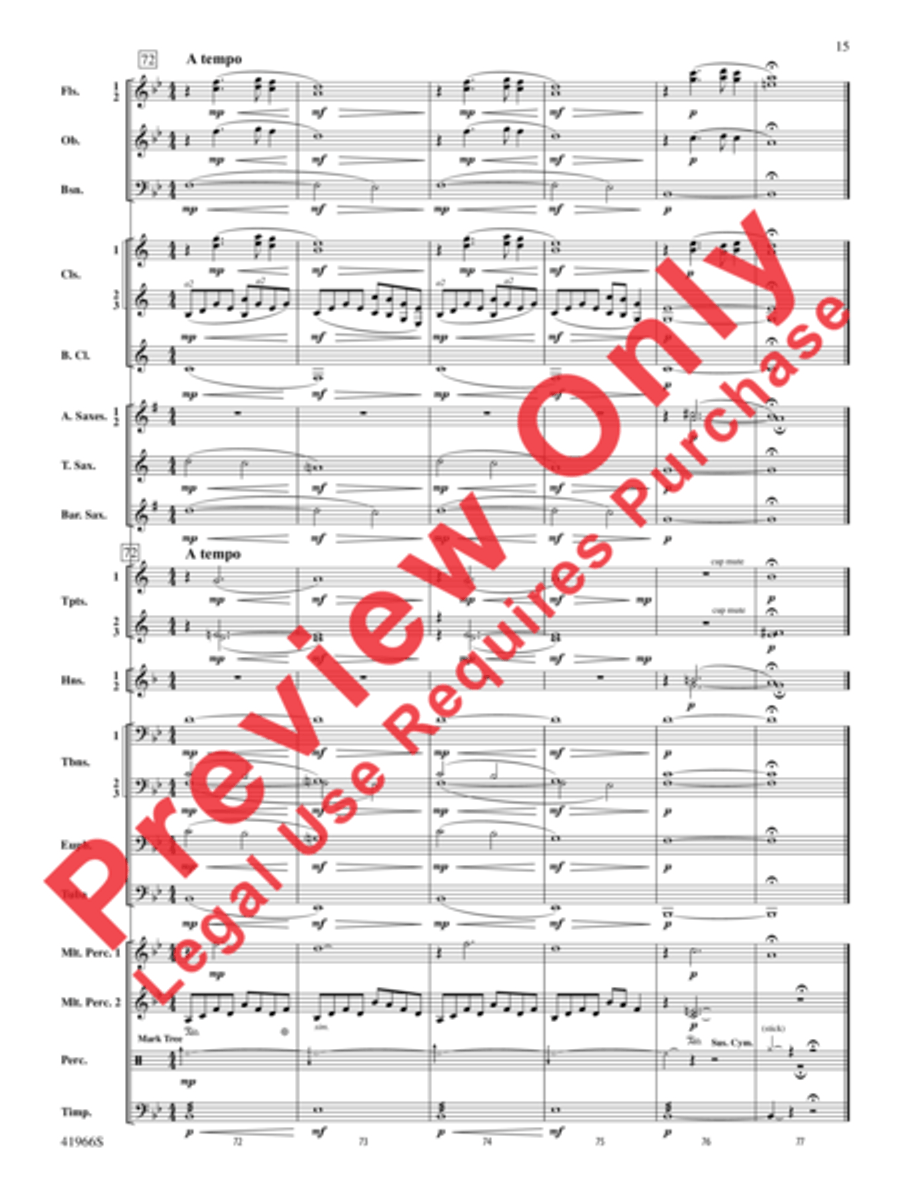 Holy Night, Silent Night Concert Band scores gallery preview page 15