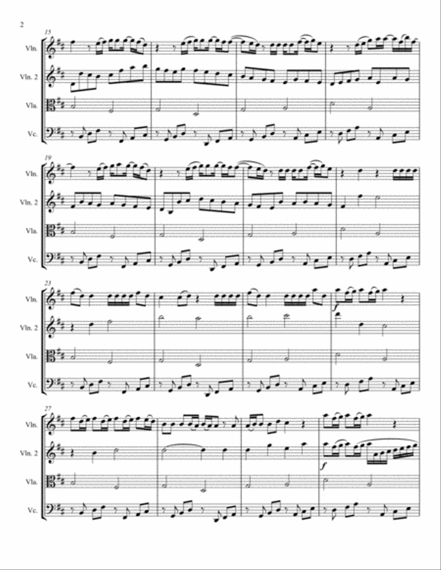 Memories String Quartet scores gallery preview page 2