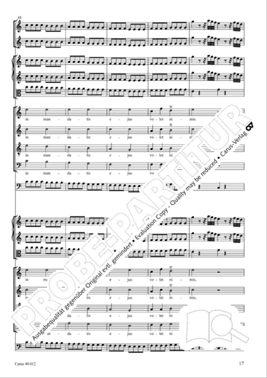 Beatus vir (How blest is he) Psalm 111 4-Part scores gallery preview page 18