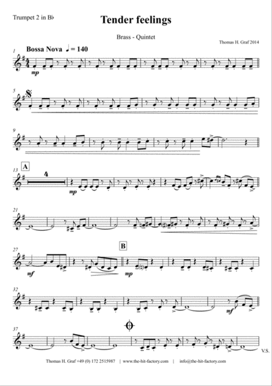 Tender feelings – Bossa Nova - Brass Quintet Brass Quintet scores gallery preview page 6