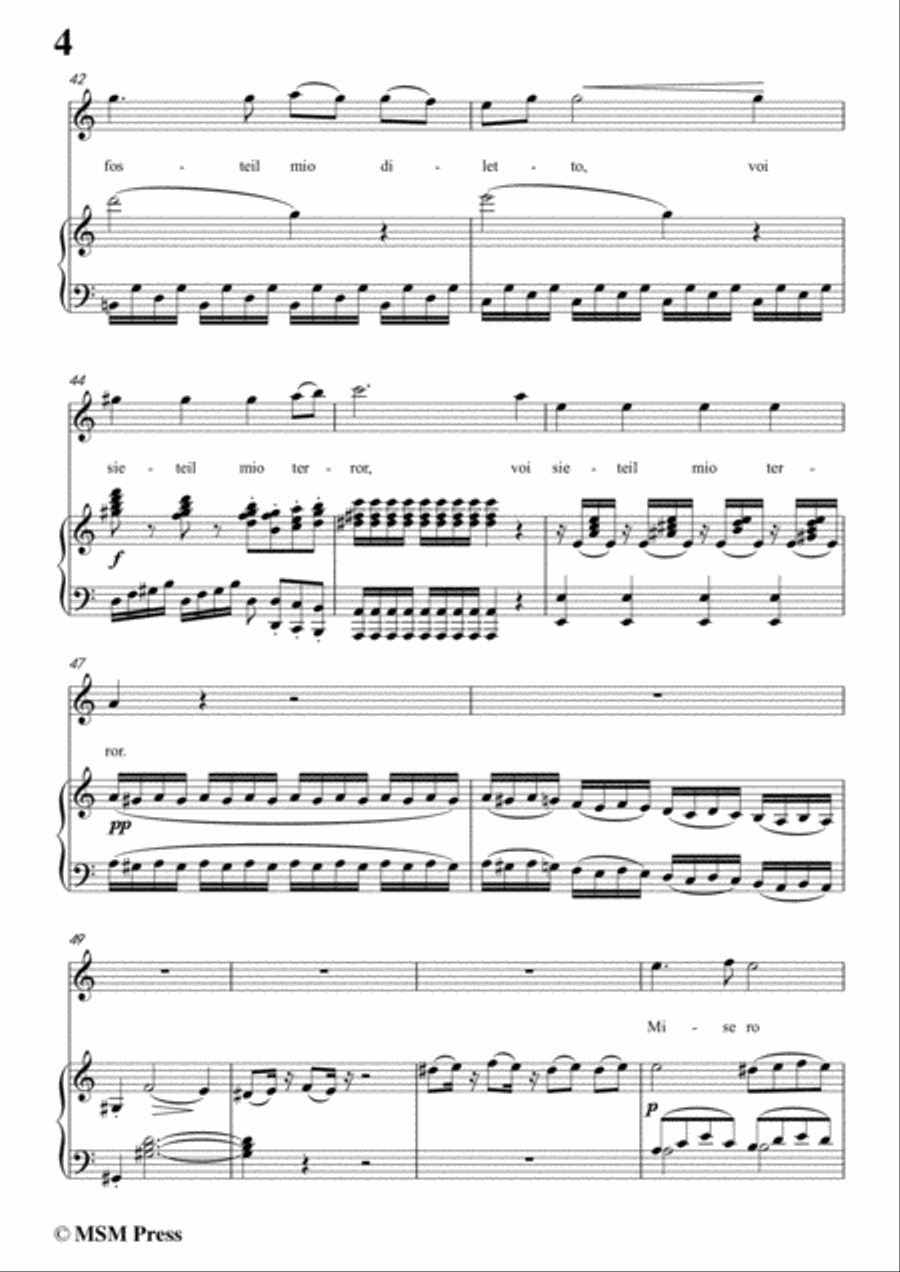 Schubert-Misero pargoletto,in a minor,for Voice&Piano Voice scores gallery preview page 6