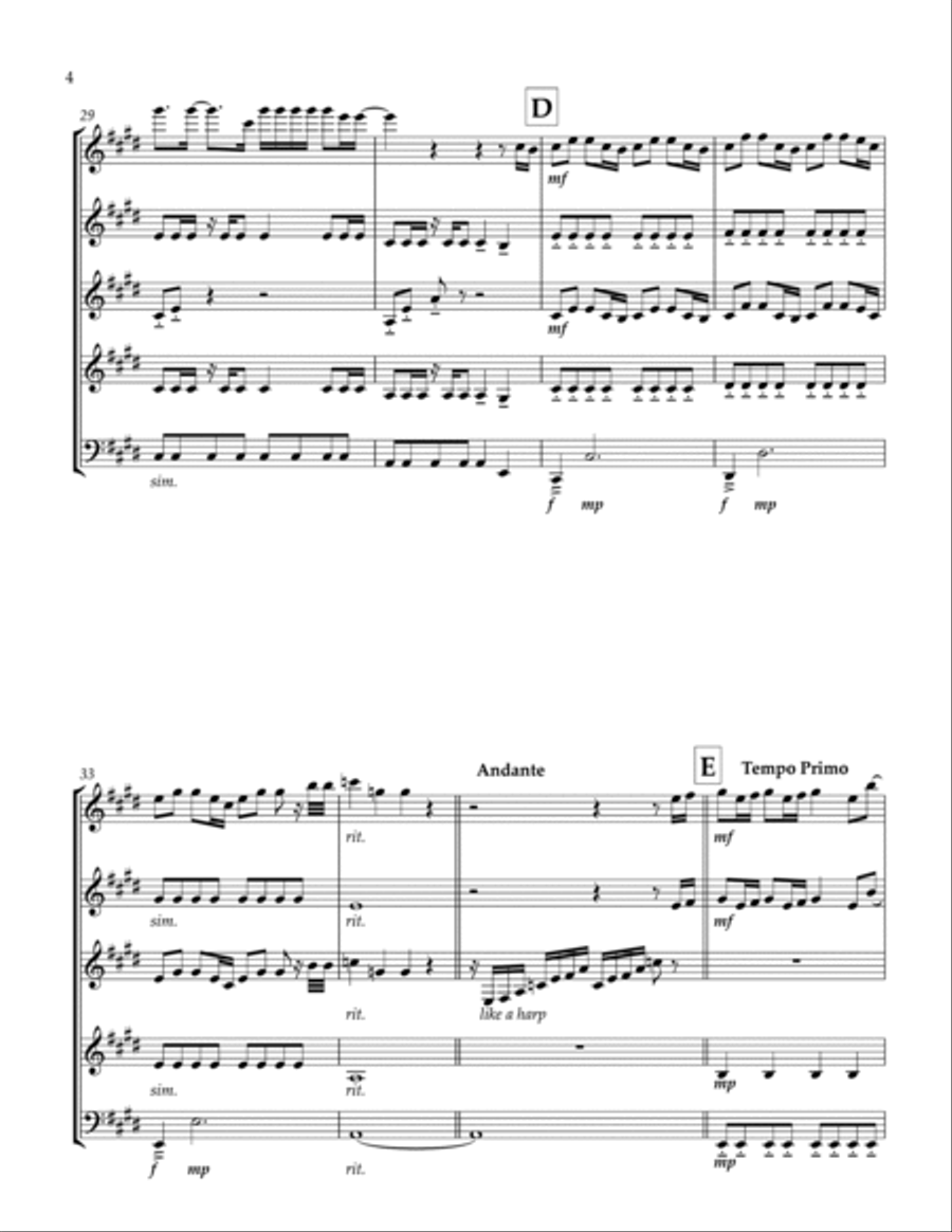 How Far I'll Go Woodwind Quintet scores gallery preview page 4