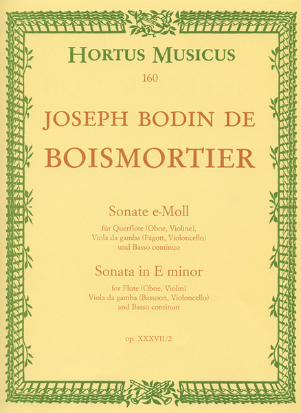 Sonate for Flute (Oboe, Violin), Viol (Bassoon, Violoncello) and Basso continuo e minor op. 37/2