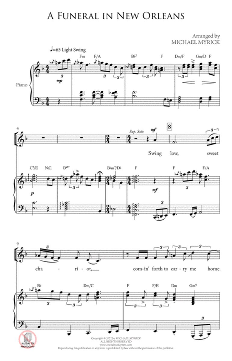 A Funeral in New Orleans SATB image number null
