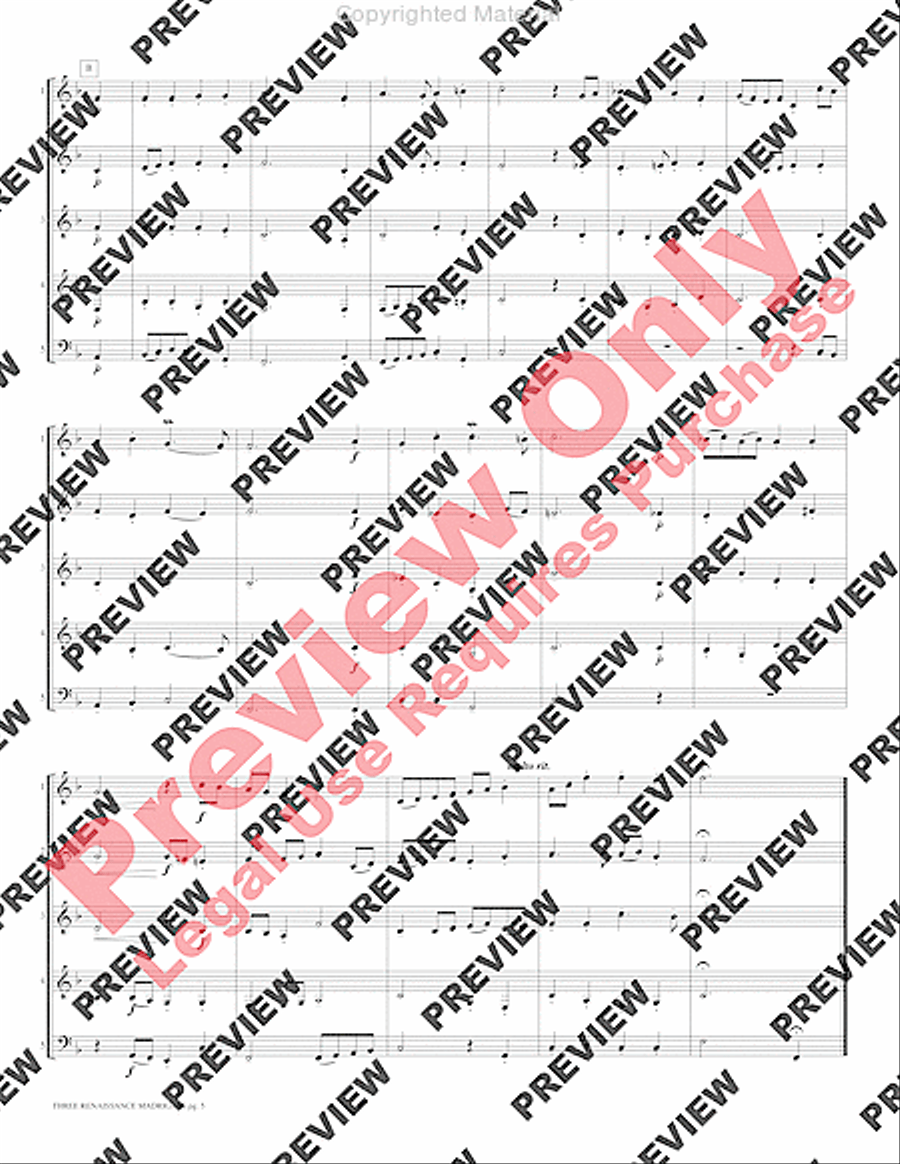 Three Renaissance Madrigals Woodwind Ensemble scores gallery preview page 7