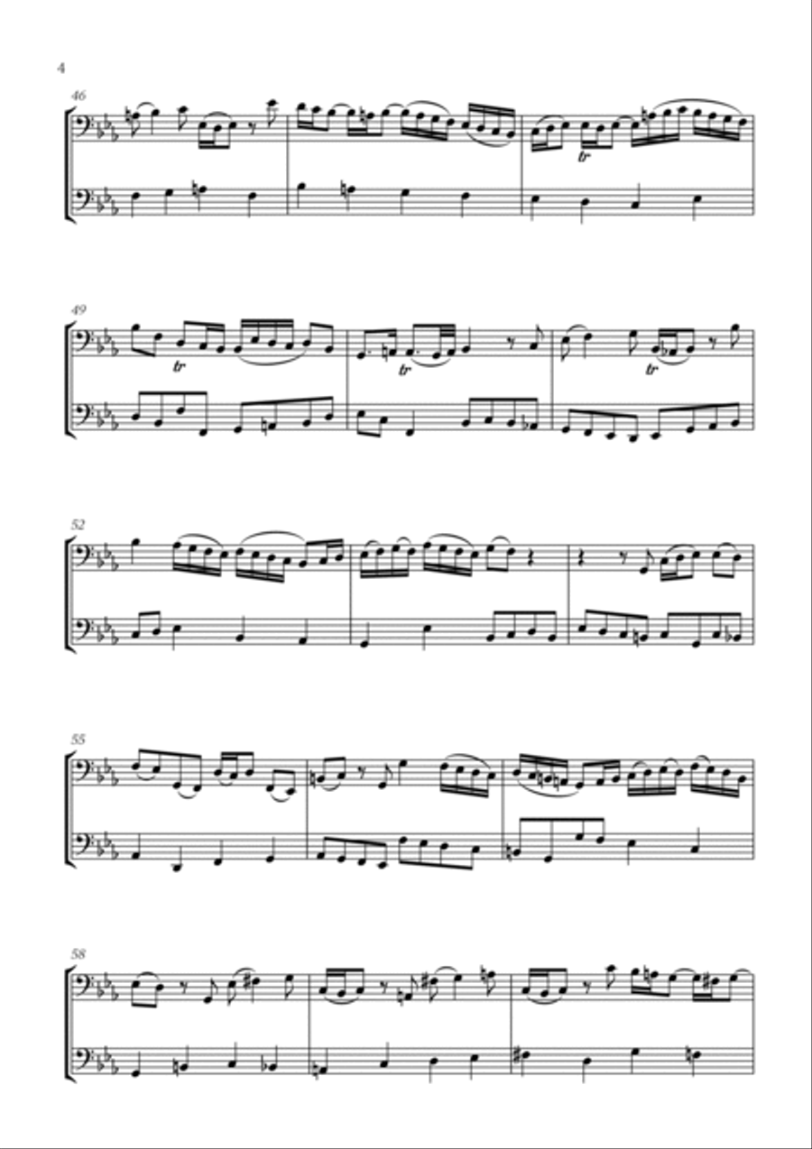 Johann Sebastian Bach - Wachet auf, ruft uns die Stimme (for Trombone and Bassoon) Trombone Duet scores gallery preview page 4