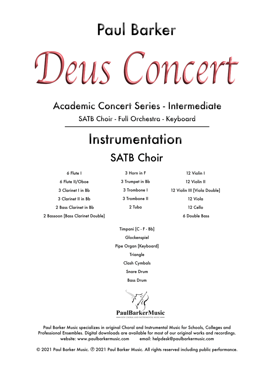 Deus Concert (SAB Choir & Orchestra) 3-Part scores gallery preview page 2