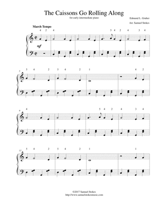 The Caissons Go Rolling Along (The Army Goes Rolling Along) - for early-intermediate piano