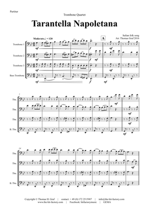 Book cover for Tarantella Napoletana - Italian Folk Song - Trombone Quartet