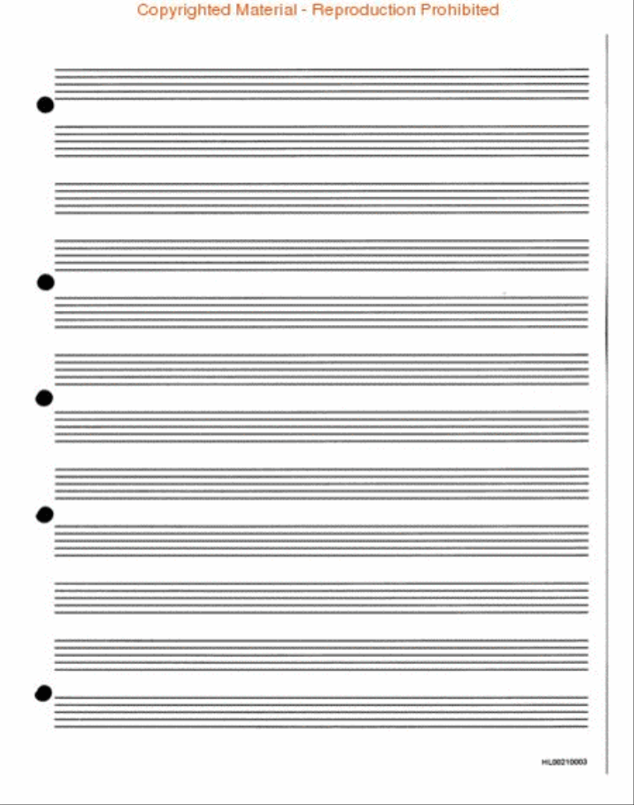 Standard Loose Leaf Manuscript Paper (Pink Cover) Staff Paper scores gallery preview page 2
