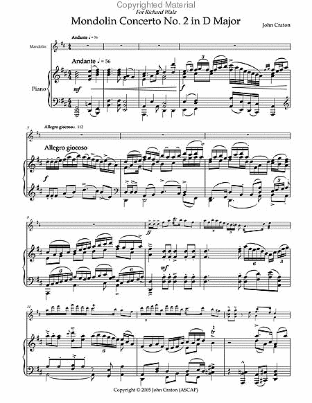 Mandolin Concerto No. 2 in D Major