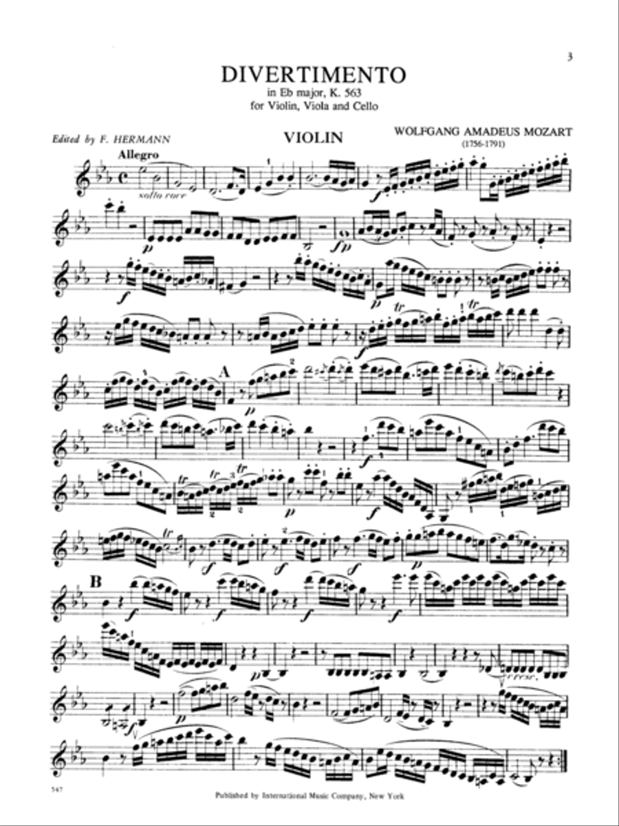 Divertimento In E Flat Major, K. 563 String Trio scores gallery preview page 2