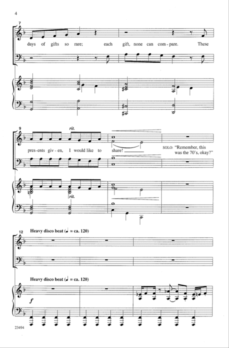 The Twelve Groovy Days of Christmas 4-Part scores gallery preview page 3