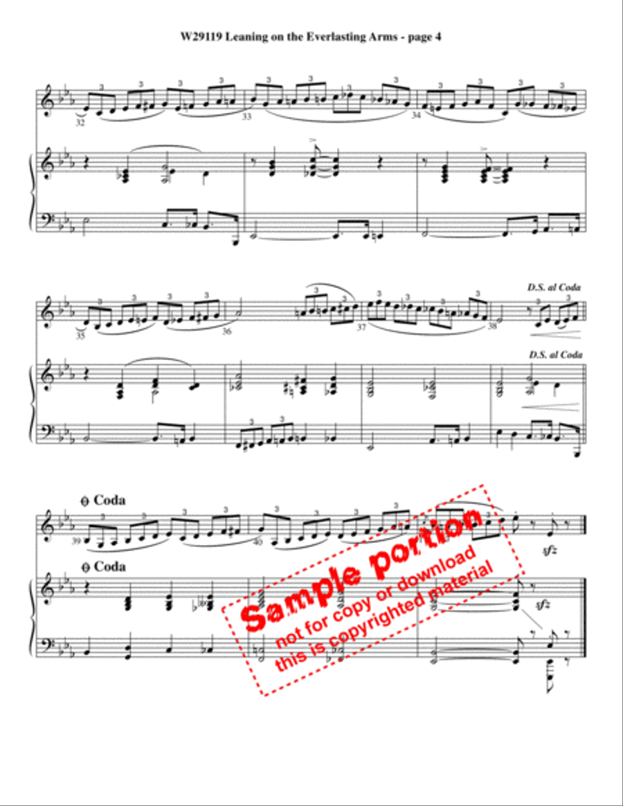 Leaning On The Everlasting Arms Tenor Saxophone scores gallery preview page 5