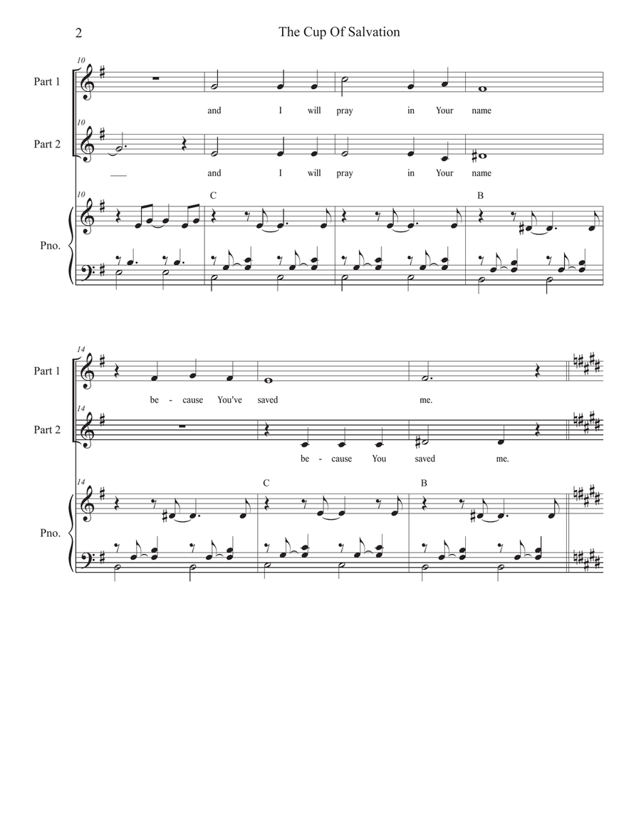 The Cup Of Salvation (2-part choir) 2-Part scores gallery preview page 2