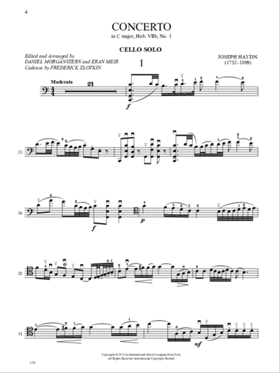 Concerto In C Major, Hob. Viib: No. 1, Commentary And Preparatory Accompaniment Cello scores gallery preview page 2