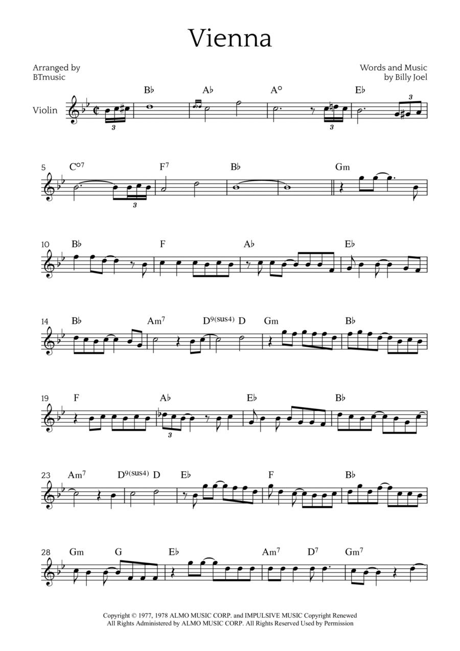 Vienna Violin Solo scores gallery preview page 1