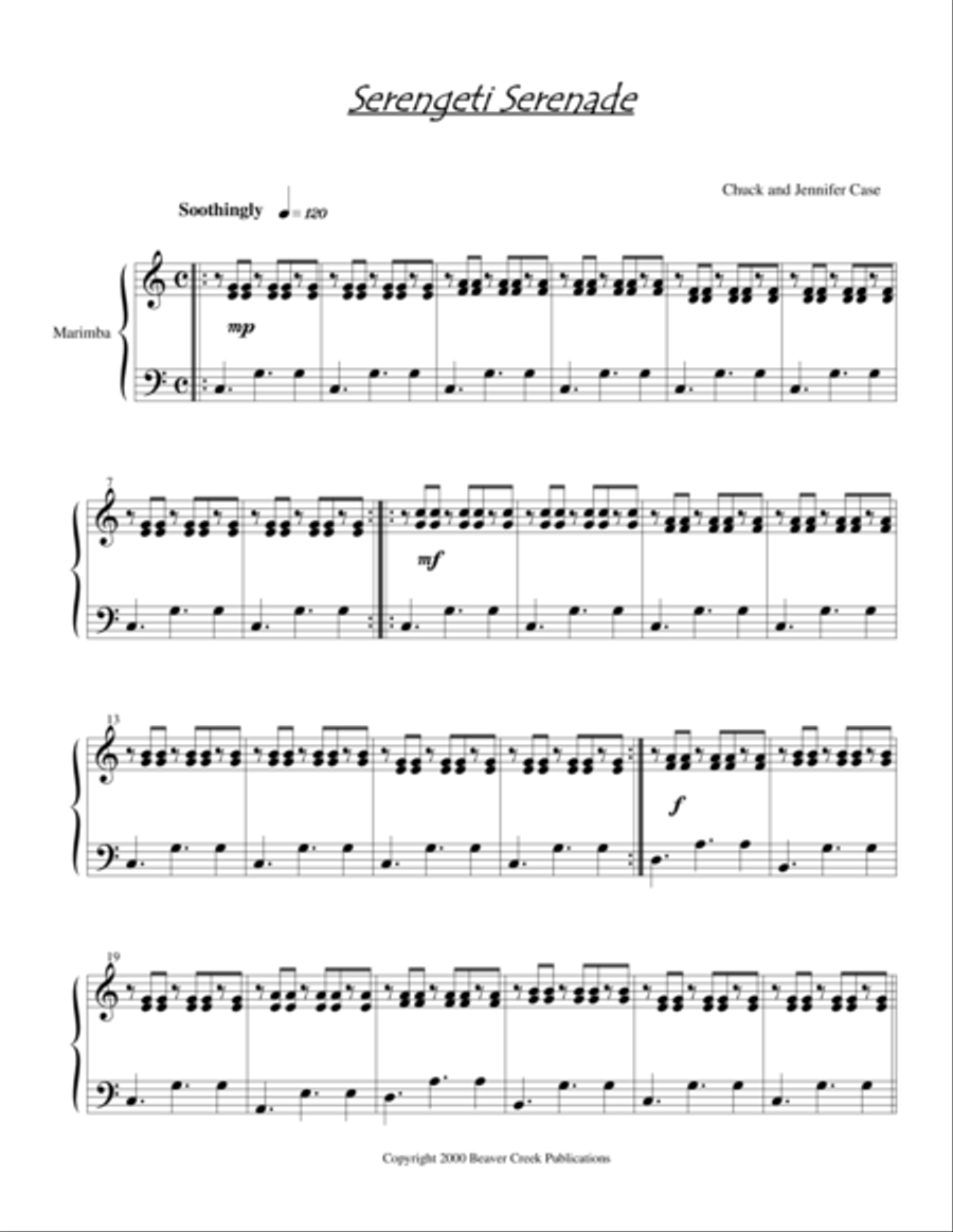 Serengeti Serenade Serengeti Serenade Marimba scores gallery preview page 1