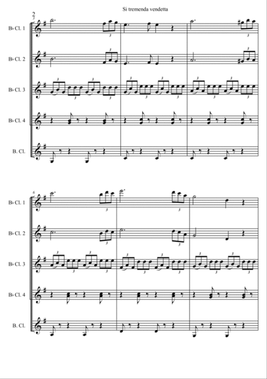 Si vendetta, tremenda vendetta Woodwind Quintet scores gallery preview page 2