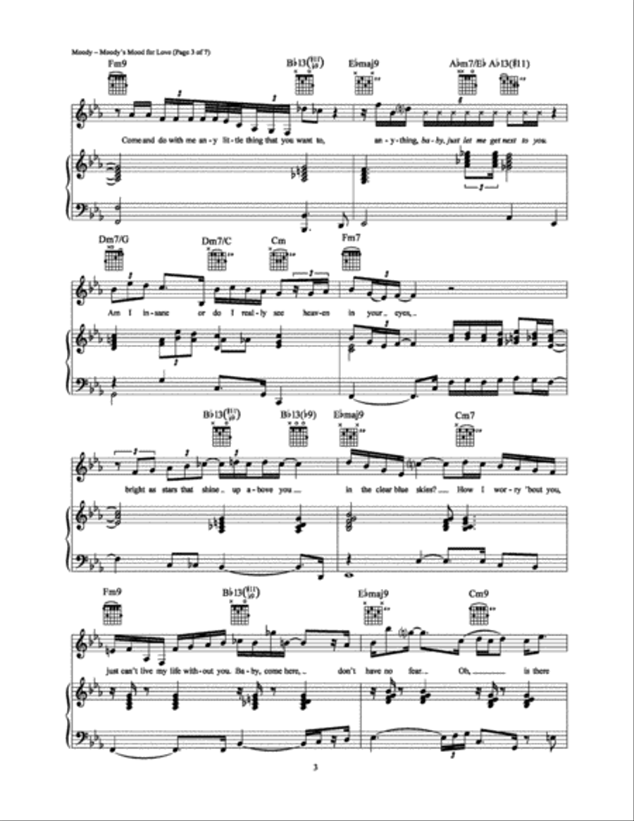 Moody's Mood for Love Piano, Vocal, Guitar scores gallery preview page 3