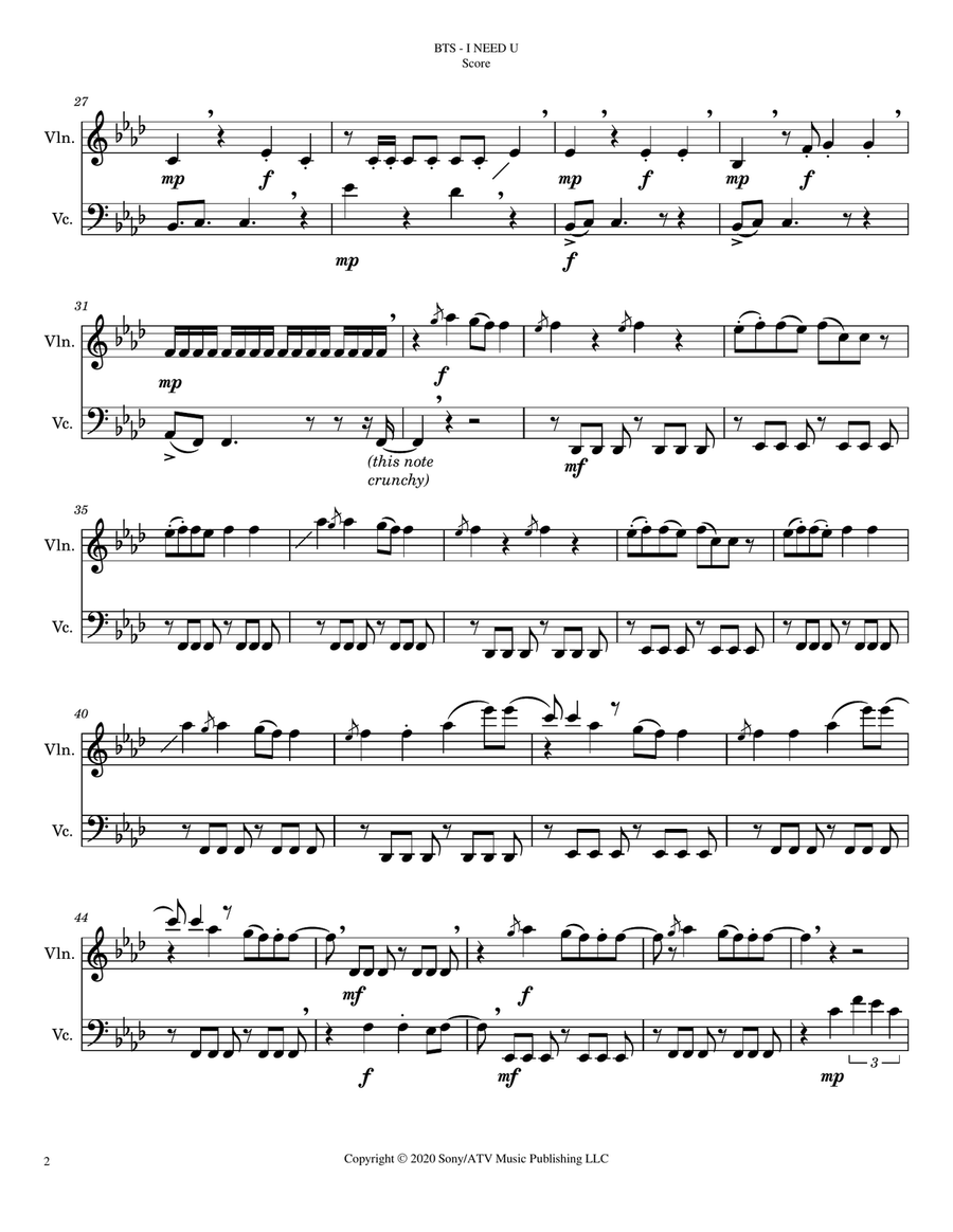 I Need U String Duet scores gallery preview page 2