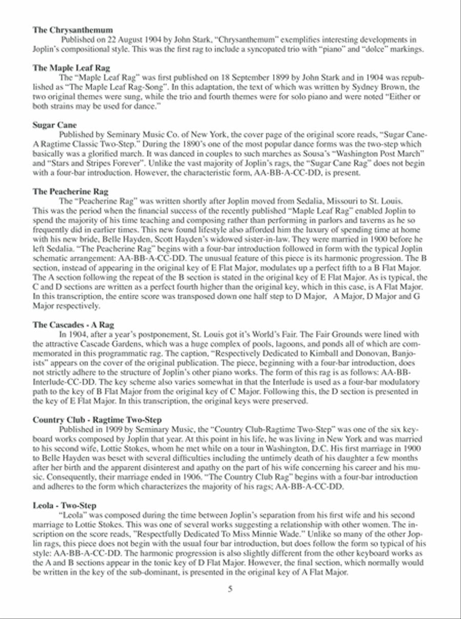 Complete Works of Scott Joplin Acoustic Guitar scores gallery preview page 6