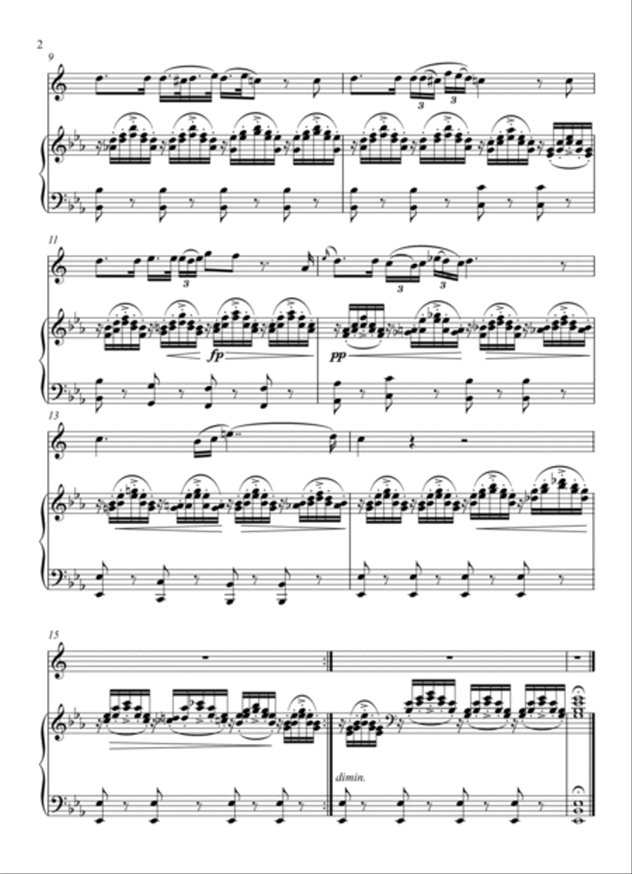 Franz Schubert - Ave Maria (Alto Saxophone Solo) - Eb key Woodwind Duet scores gallery preview page 2