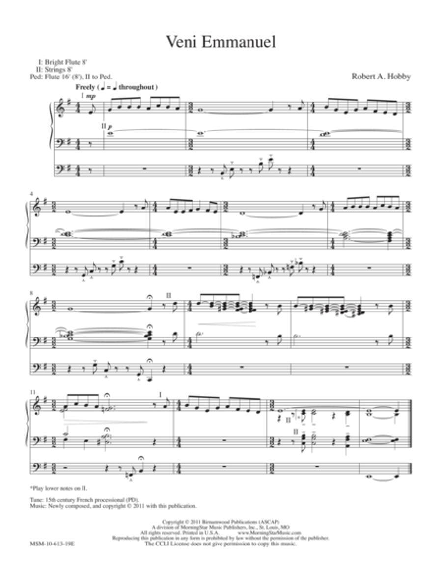 Veni Emmanuel Veni Emmanuel Organ scores gallery preview page 1