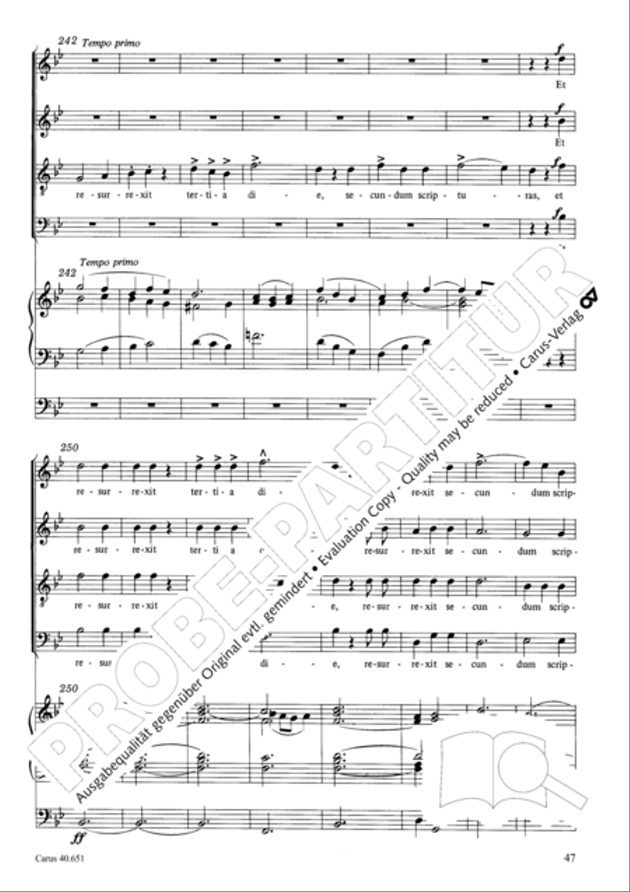 Mass in D Major (Missa in D) 4-Part scores gallery preview page 56