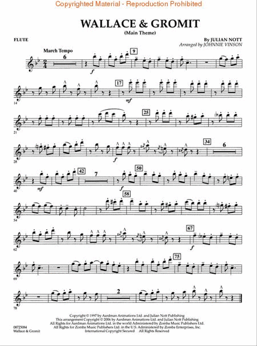 Wallace & Gromit Concert Band scores gallery preview page 4