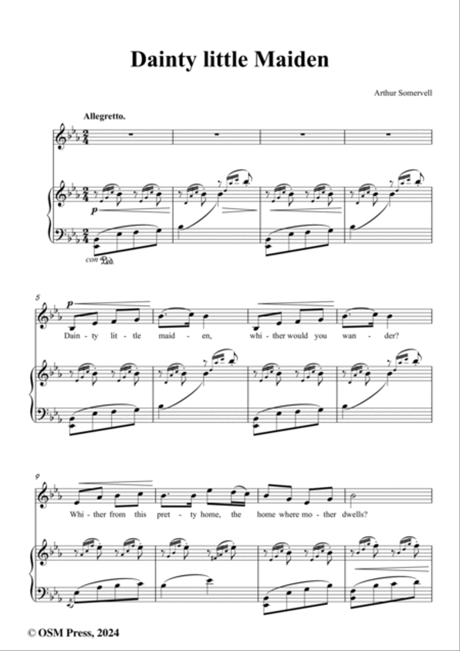 Somervell-Dainty little Maiden,in E flat Major Voice scores gallery preview page 2