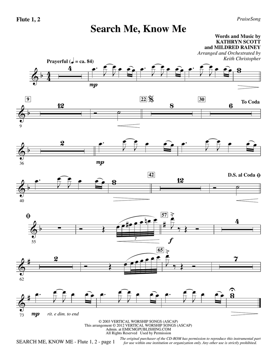 Search Me, Know Me - Flute 1 & 2