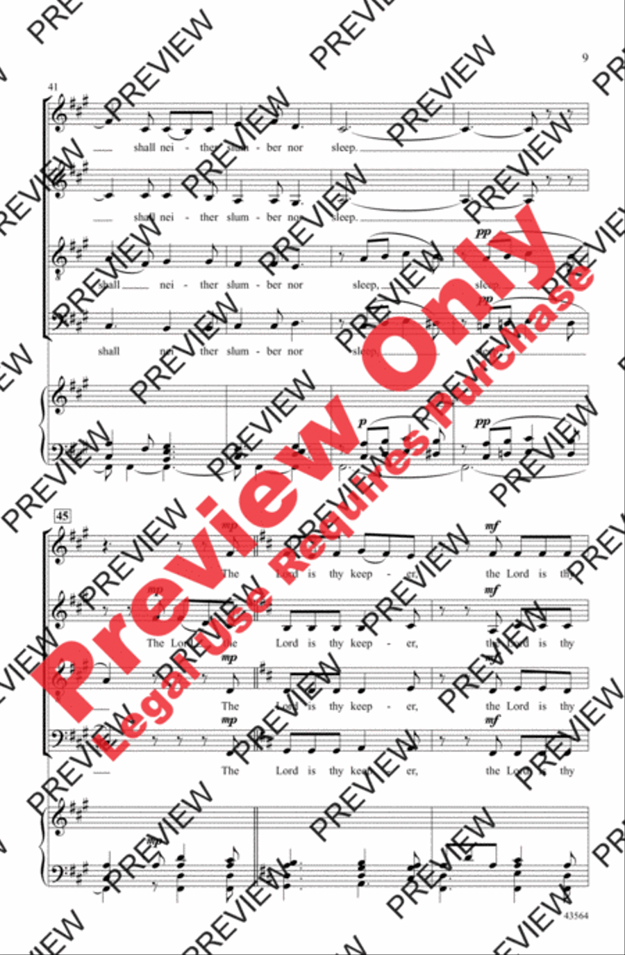 Psalm 121 4-Part scores gallery preview page 9